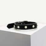 Black Pearl Vegan Leather Dog Collar