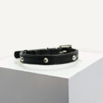 Black Spike Vegan Leather Cat Collar