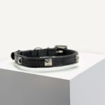Black Square Stud Vegan Leather Cat Collar