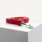 Red Vegan Leather Dog Lead