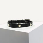 Black Pearl Vegan Leather Cat Collar