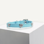 Blue Hearts Vegan Leather Cat Collar