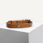 Tan Star Vegan Leather Cat Collar